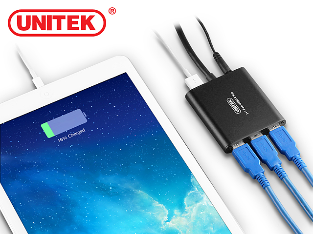 UNITEK Y-3043 3-Port USB 3.0 + 1-Port Charging Hub