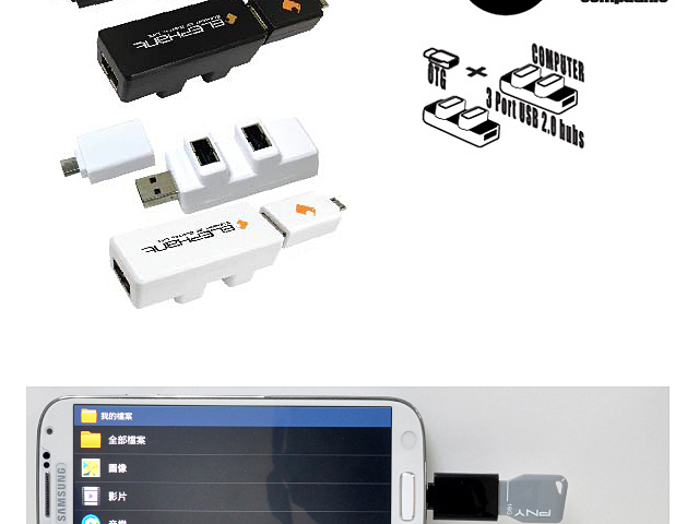 Elephant MicroUSB OTG 3-Port Hub (OTG-002)