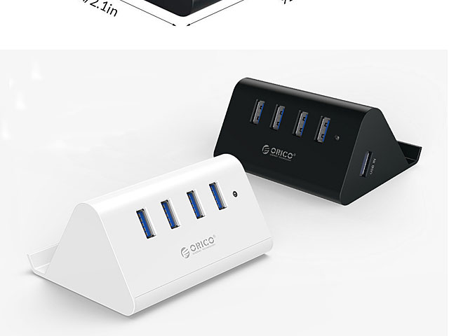 mini 4-Port USB Hub with Smartphone Stand