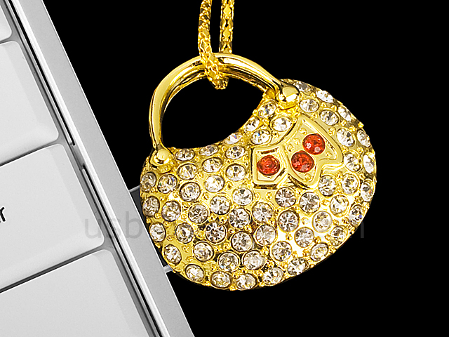 USB Jewel Gold Handbag Necklace Flash Drive