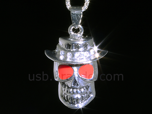 USB Jewel Skull Necklace Flash Drive