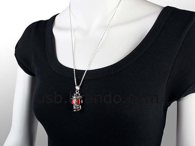 USB Jewel Skull Necklace Flash Drive