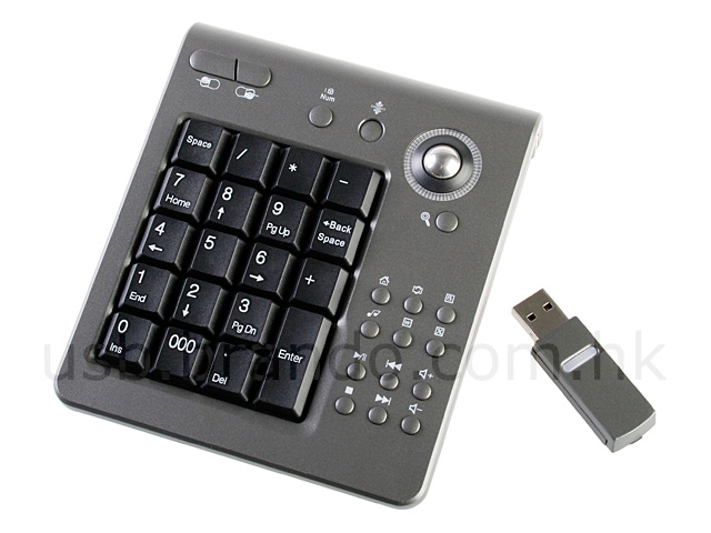 USB Wireless Keypad with Tracking Ball