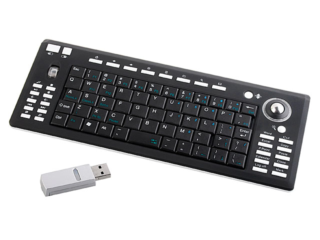 USB 2.4Ghz RF Wireless Tiny Keyboard With Trackball