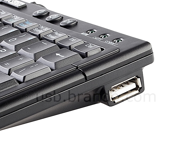 USB Tiny Multimedia Keyboard with 2-Port Hub