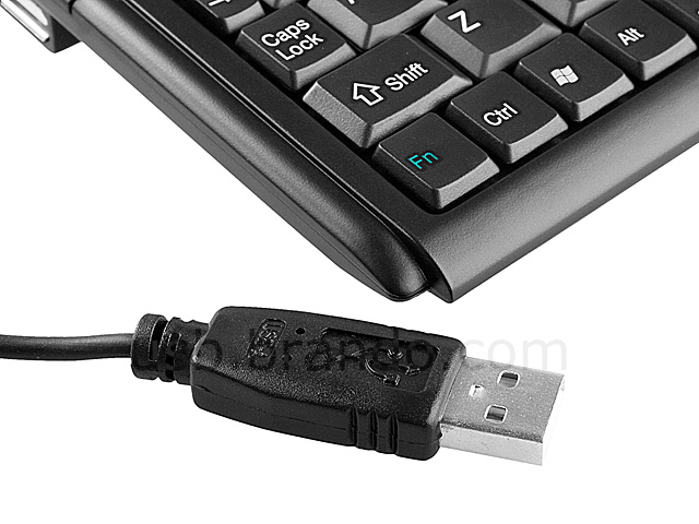 USB Tiny Multimedia Keyboard with 2-Port Hub