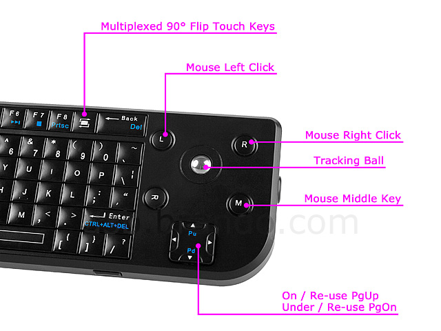 USB Slim Wireless Multimedia Keyboard with Trackball (AK-601)