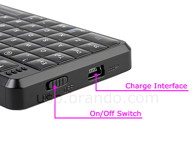 USB Slim Wireless Multimedia Keyboard with Trackball (AK-601)