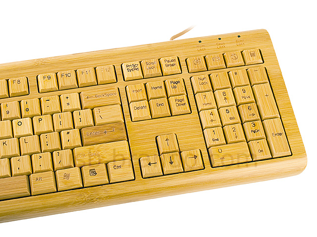 USB Full Bamboo Keyboard with Mouse