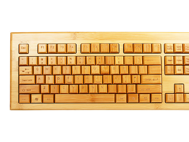 USB Full Bamboo Wireless Keyboard with Mouse