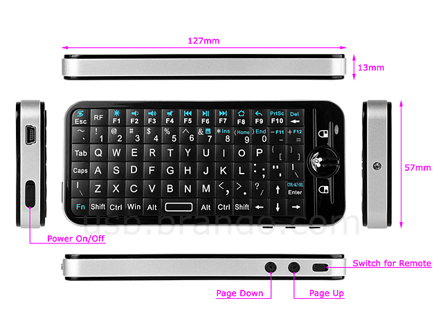 2.4GHz Wireless Handheld Flying KeyMouse with IR Remote