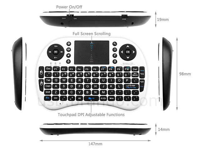 Rii Mini I8 2.4G Mini Wireless Keyboard with Touchpad