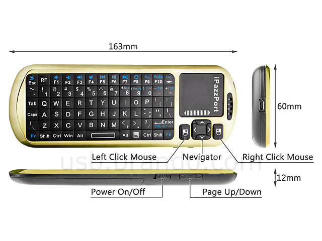 iPazzPort 2.4GHz Voice Wireless Handheld Keyboard with IR Remote