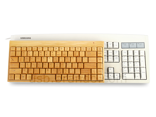 USB Full Bamboo Mini Wireless Keyboard with Mouse