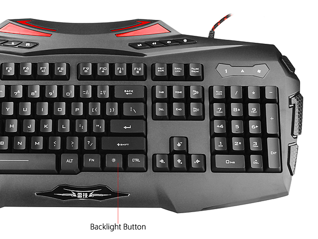 RAJFOO USB Backlit Multimedia Gaming Keyboard