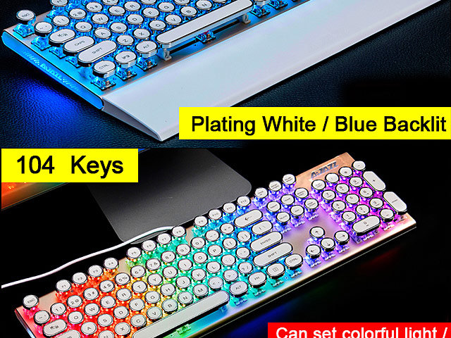 USB Steam Punk Illuminated Game Keyboard