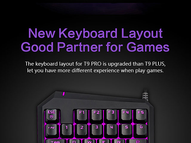 Delux T9 Pro Single Hand Professional Gaming Keyboard