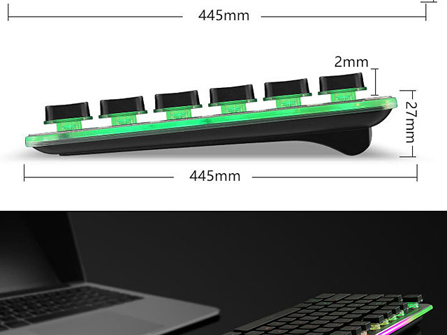 USB Ultra-Thin Illuminated Chocolate Game Keyboard