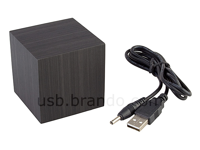 USB Wooden Cube Alarm Clock