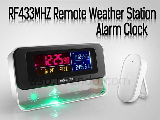 RF433MHZ Remote Weather Station Alarm Clock