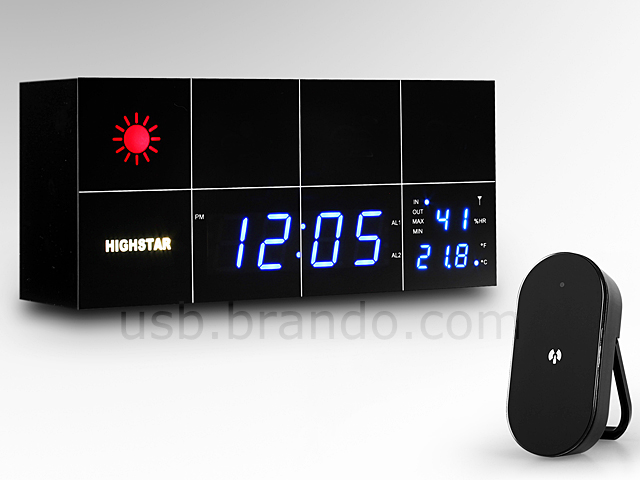 RF433MHZ Remote Weather Station Alarm Clock (HSD1143B)