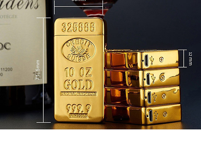 USB Gold Bar Windproof Lighter