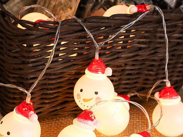 Mini Snowman Head Decor Light