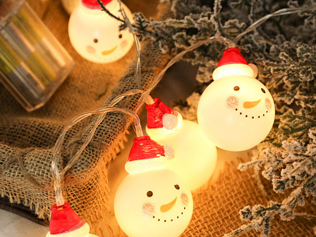 Mini Snowman Head Decor Light