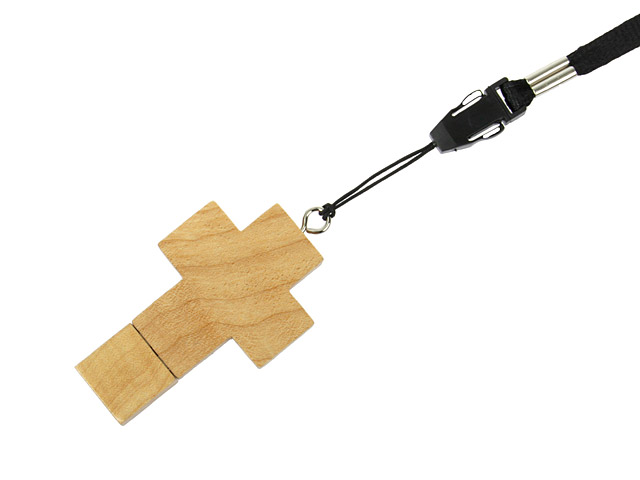 Wooden Cross USB Memory Strap