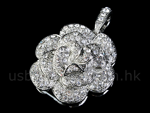 USB Jewel Rose Necklace Flash Drive