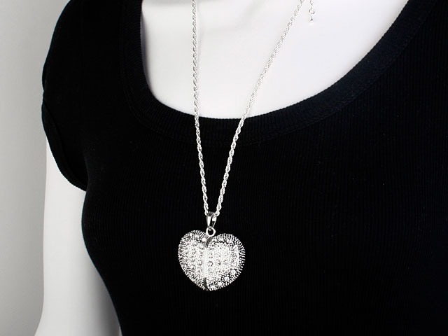 USB Jeweled Heart Necklace Flash Drive