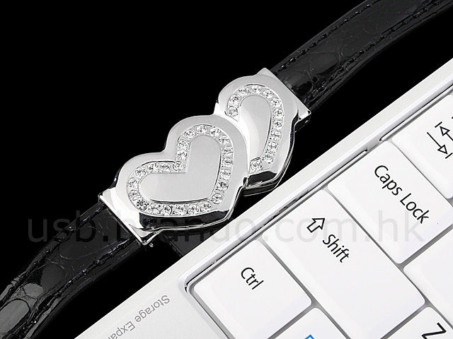 USB Jewel Heart-to-Heart Bracelet Flash Drive