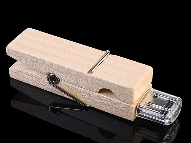 USB Wooden Clip Flash Drive