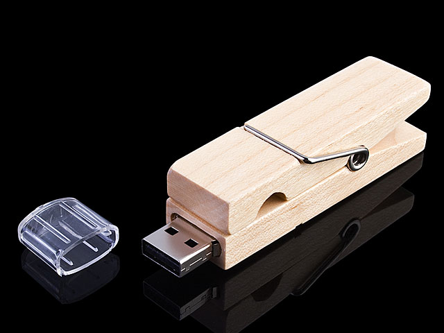 USB Wooden Clip Flash Drive