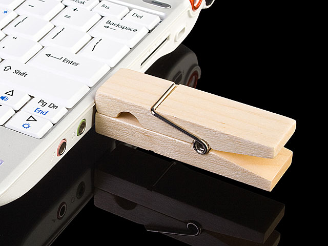 USB Wooden Clip Flash Drive