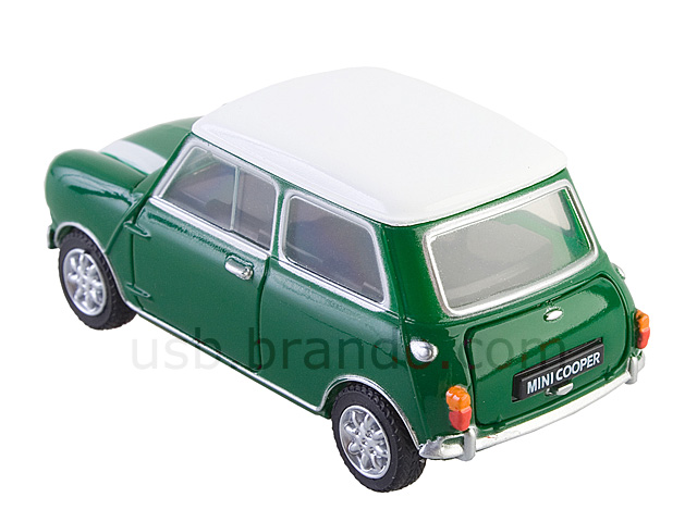 USB Mini Cooper Flash Drive (Green with White Stripes)