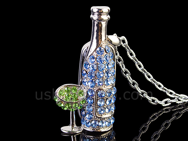 USB Jewel Cocktail Necklace Flash Drive