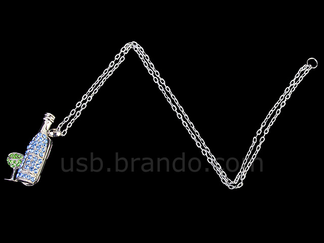 USB Jewel Cocktail Necklace Flash Drive