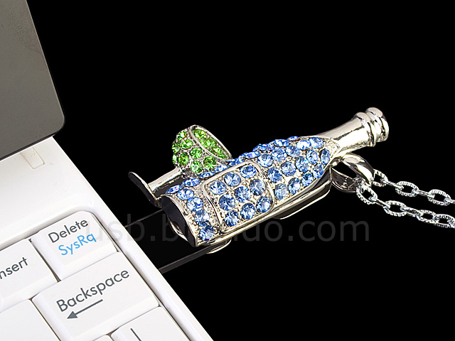 USB Jewel Cocktail Necklace Flash Drive