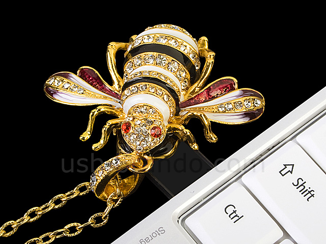 USB Jewel Bee Necklace Flash Drive