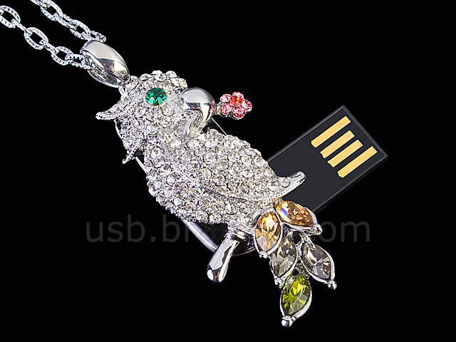 USB Jewel Parakeet Necklace Flash Drive