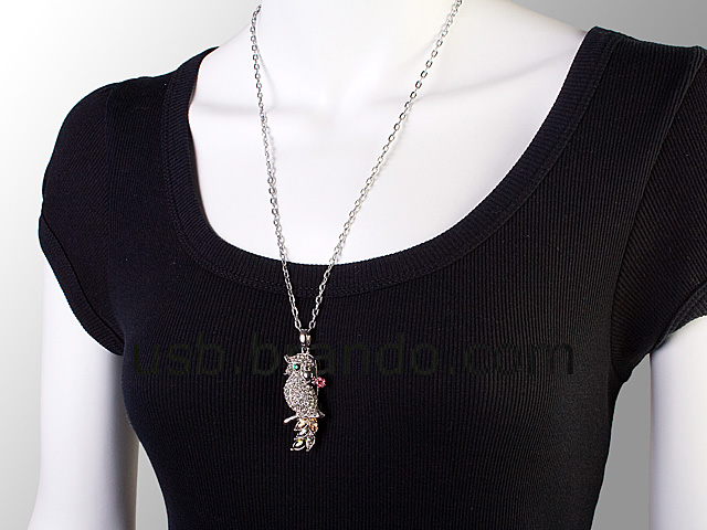 USB Jewel Parakeet Necklace Flash Drive