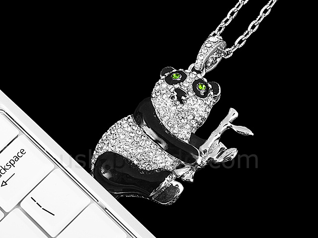 USB Jewel Panda Necklace Flash Drive