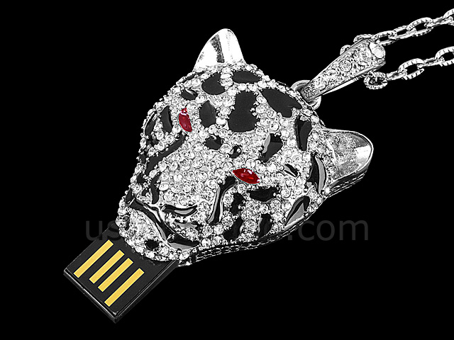 USB Jewel Leopard Necklace Flash Drive