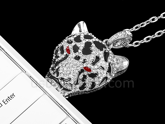 USB Jewel Leopard Necklace Flash Drive