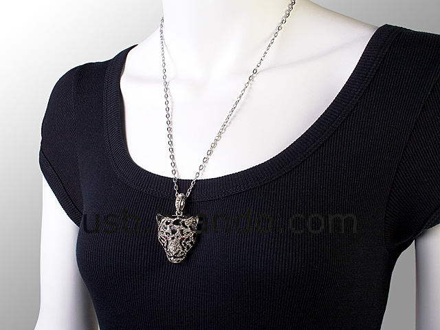 USB Jewel Leopard Necklace Flash Drive