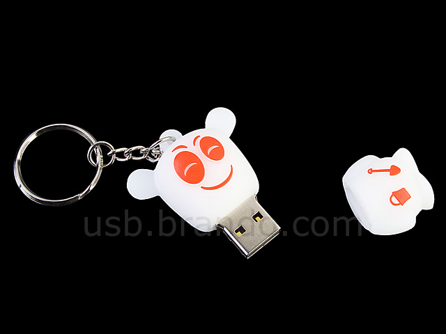 USB Smiley Bear Keychain Flash Drive