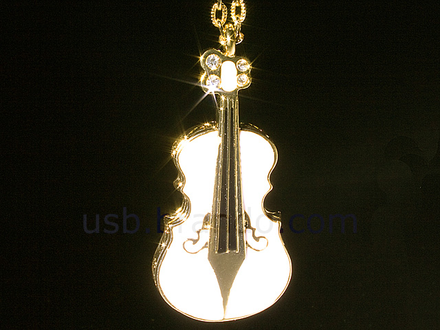 USB Jewel Violin Necklace Flash Drive