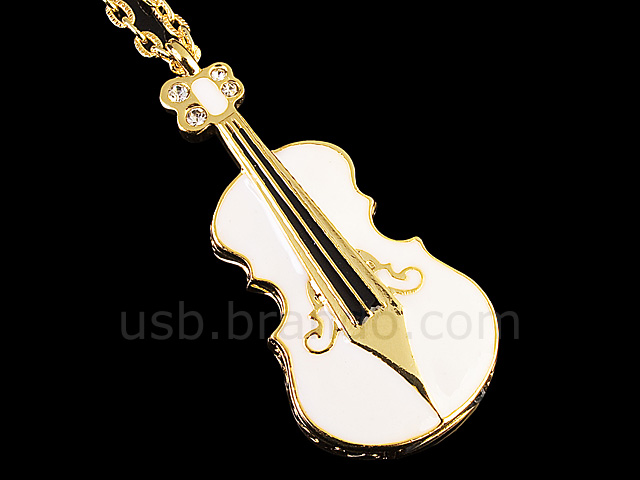 USB Jewel Violin Necklace Flash Drive