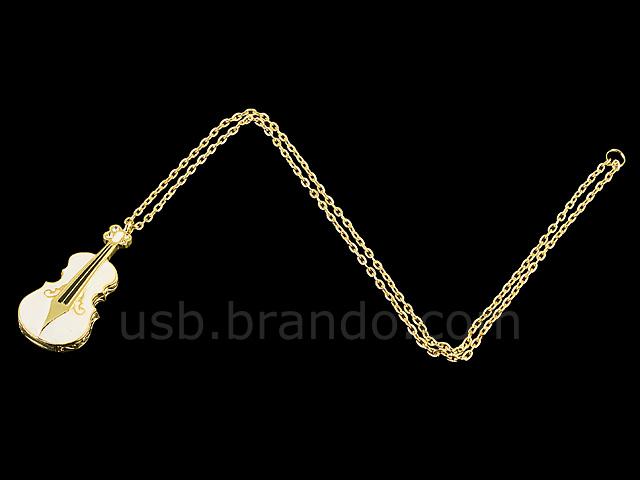 USB Jewel Violin Necklace Flash Drive